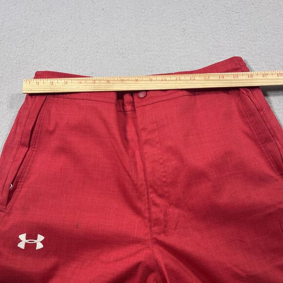 Under‎ Armour Pants Mens Large Red ColdGear Snow Ski Outdoor Zip Pockets Winter - Picture 9 of 13